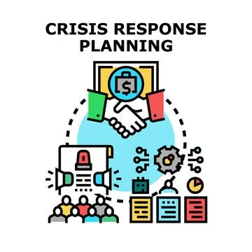 Crisis response planning and management process concept Stock Illustration