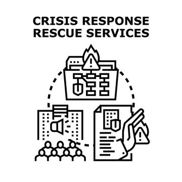 Crisis response rescue services concept vector illustration Stock Illustration