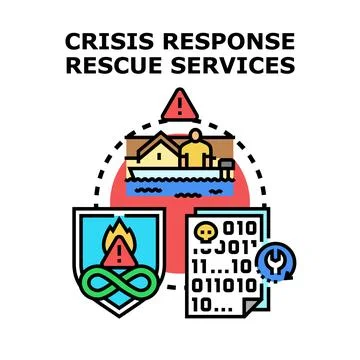 Crisis response rescue services concept vector illustration Stock Illustration