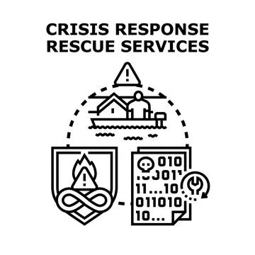 Crisis response rescue services concept vector illustration Stock Illustration