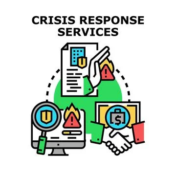 Crisis response services assisting during emergency situation Stock Illustration