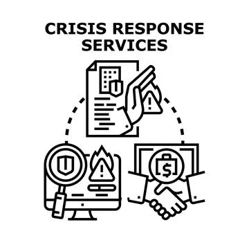 Crisis response services assisting during emergency situation Stock Illustration