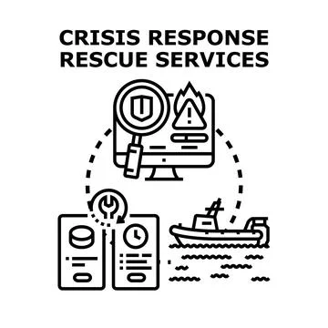 Crisis response services delivering emergency assistance planning 스톡 일러스트