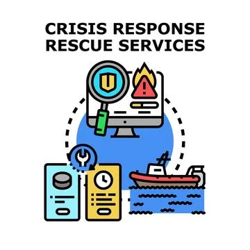 Crisis response services delivering emergency assistance planning イラスト素材