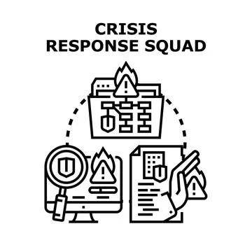 Crisis response squad managing emergency security operations イラスト素材