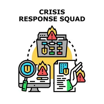 Crisis response squad managing emergency security operations イラスト素材