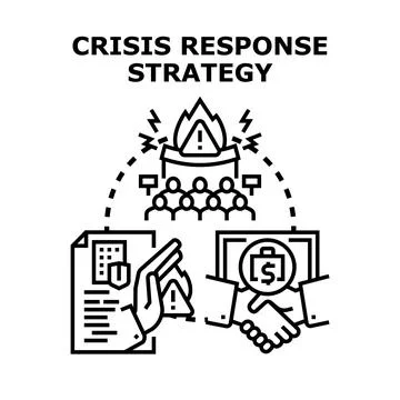 Crisis response strategy planning concept facing problems Stock Illustration