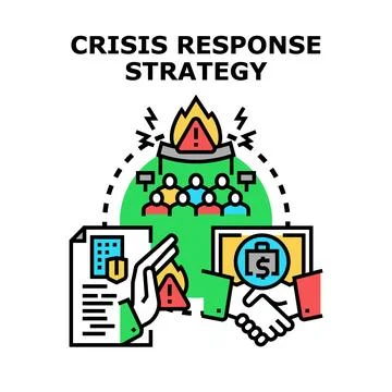 Crisis response strategy planning concept facing problems Stock Illustration