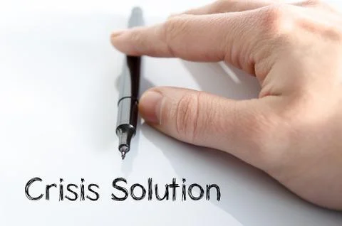 Crisis solution text concept Stock Photos