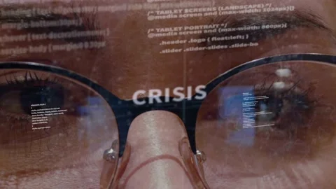 Crisis text on background of developer Stock Footage 150213066