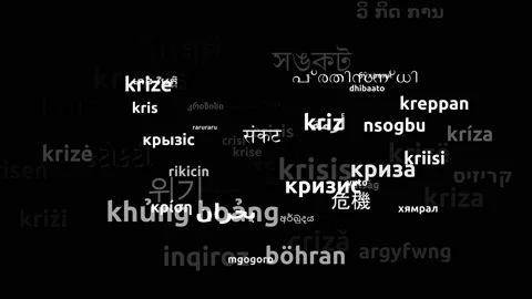 Crisis Translated in 62 Worldwide Languages Endless Looping 3d Zooming Wordcl Stockbeeldmateriaal 145196947