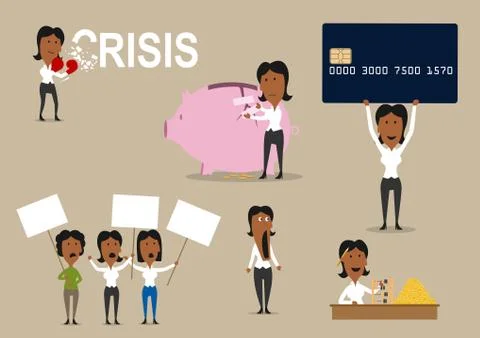 Crisis vector concept of money saving 스톡 일러스트