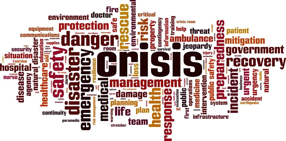 Crisis word cloud Stock Illustration