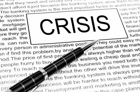 Crisis word Stock Photos