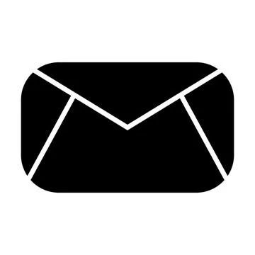 Crisp black silhouette of an envelope, a universal symbol for communication.. Stock Illustration