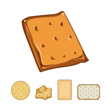 Crisp crackers and biscuits offering snack variety Stock Illustration