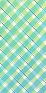 A crisp diagonal plaid layers mint, turquoise, lime, and blue bands into a .. Stock Illustration