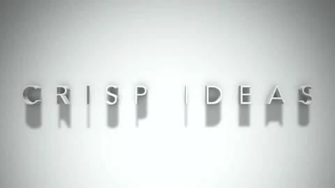 Crisp Ideas 3D title animation with shadows on a white background Vídeos de archivo 296665358