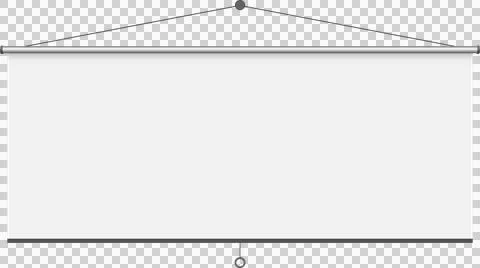 A crisp, retractable projection screen hangs ready, the epitome of blank ca.. Stock Illustration