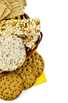 Crispbread in a basket Stock Photos