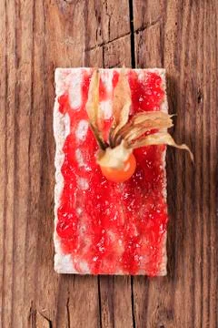 Crispbread with jam Stock Photos