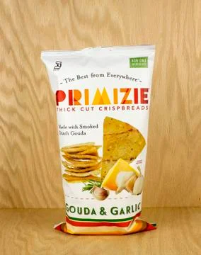 Crispbread snack bag. Stock Photos