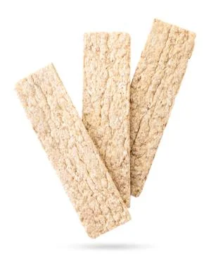 Crispbreads fly on a white background. Isolated Stock Photos