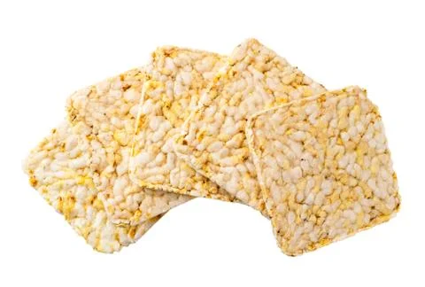 Crispbreads isolated on a white. The view of the top. Stock Photos