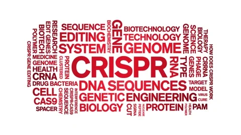CRISPR animated word cloud,animation text kinetic tag typography seamless loop. Stock Footage 265675750