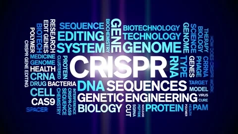 CRISPR animated word cloud,animation text kinetic tag typography seamless loop. Stock Footage 265676354