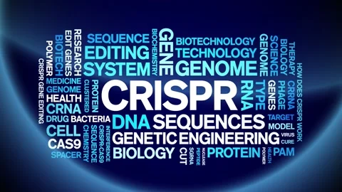 CRISPR animated word cloud,animation text kinetic tag typography seamless loop. Stock Footage 265676531