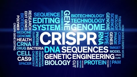 CRISPR animated word cloud,animation text kinetic tag typography seamless loop. Stock Footage 265676625