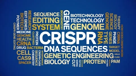 CRISPR animated word cloud,animation text kinetic tag typography seamless loop. Stock Footage 265676887