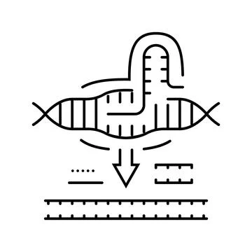 Crispr casediting cryptogenetics line icon vector illustration Stock Illustration