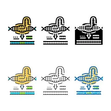 Crispr casediting modern cryptogenetics color icon vector Stock Illustration