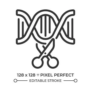 CRISPR pixel perfect simple line icon Stock Illustration