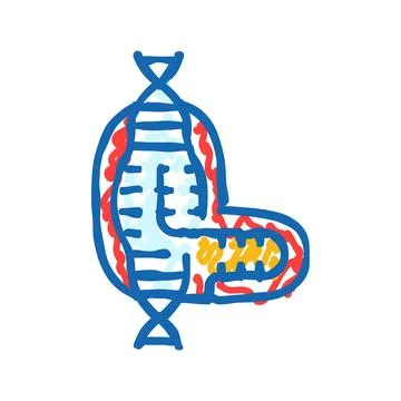 Crispr tool genetic engineering icon doodle illustration Stock Illustration