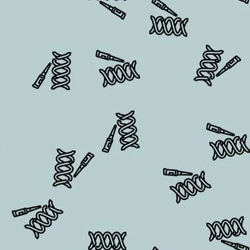 Crispr tool genetic engineering line vector seamless pattern Stock Illustration
