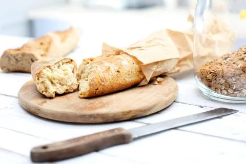 Crispy and fresh bread Stock Photos