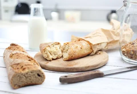 Crispy and fresh bread Stock Photos
