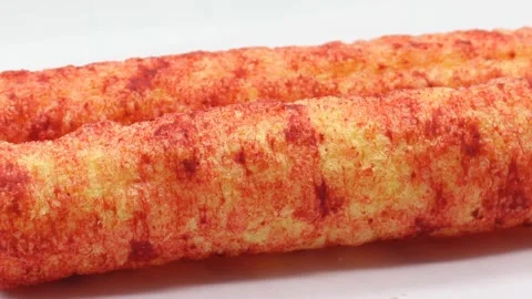 Crispy and spicy roll on white background with selective focus Stock Footage 165549596