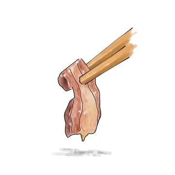 Crispy bacon illustration Stock Illustration