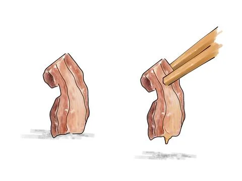 Crispy bacon illustration Stock Illustration