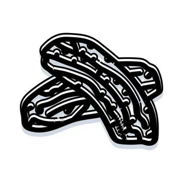 Crispy bacon strips illustrating breakfast food concept Stock Illustration