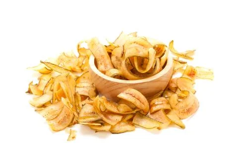 Crispy banana chips Stock Photos