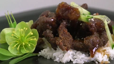 Crispy beef food Video stock 268483421