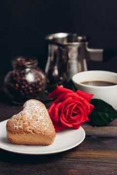Crispy biscuits a cup of coffee breakfast as a diet Stock Photos