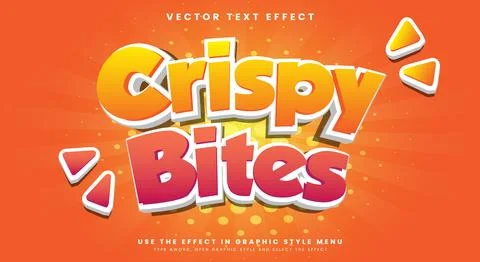 Crispy Bites editable text effect Stock Illustration