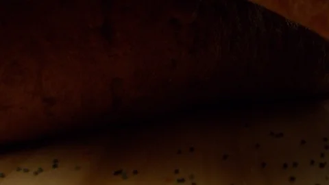 Crispy bread, baguette and home made bakery products Stock Footage 107772068