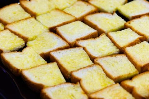 Crispy bread garlic or Crispy Bread Butter Sugar Stock Photos